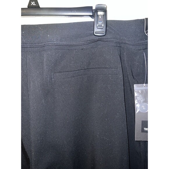 Mossimo Dress Pants Womens Plus Short 20WS Black flat front wide leg Trousers - Picture 7 of 11